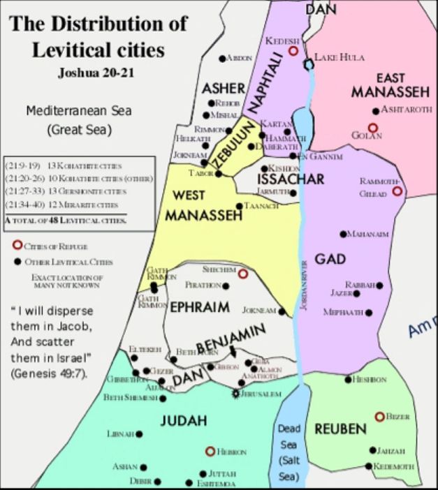 Map Levitical Cities Refuge"